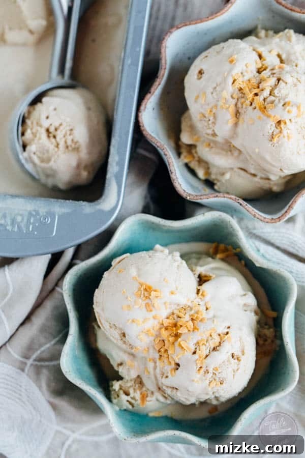 Creamy Coconut Coffee Bliss 5 This paleo-friendly coffee coconut milk ice cream is a dream! You'll want to whip up a batch and have a couple scoops before it disappears!