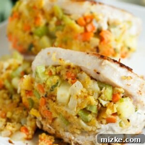 These apple sage cornbread stuffed pork chops are going to be a date-night favorite in your household. It's perfectly portioned for two! Make it a date-night in!