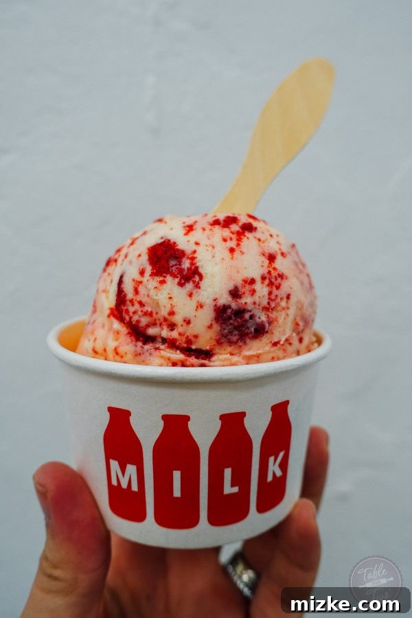 Delectable ice cream treats from MILK, featuring unique flavors and presentations.