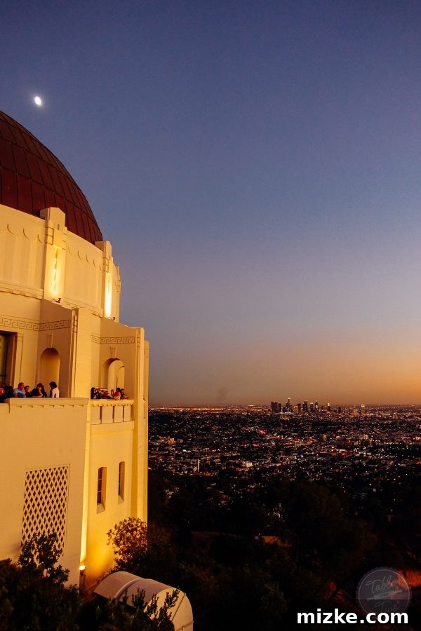 Breathtaking sunset view from Griffith Observatory, overlooking the Los Angeles skyline.