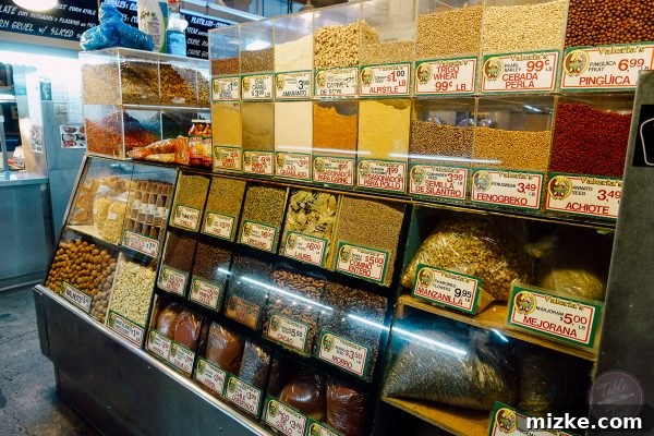 The bustling interior of Grand Central Market, showcasing various food stalls and lively atmosphere.