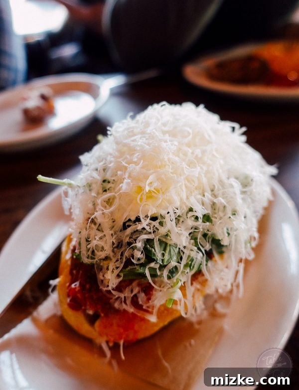 Another delectable brunch item from the Italian restaurant, highlighting its unique flavors.