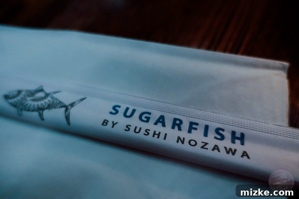 Exquisite sushi platter from SUGARFISH, showcasing fresh cuts of various fish.