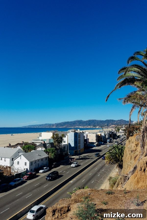 Stunning views from Santa Monica Pier, overlooking the vast expanse of the Pacific Ocean and coastline.