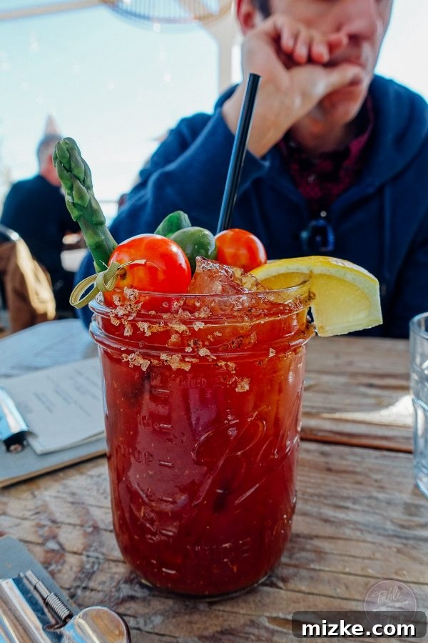 A spicy Bloody Mary from Malibu Farm, perfect for a refreshing brunch.