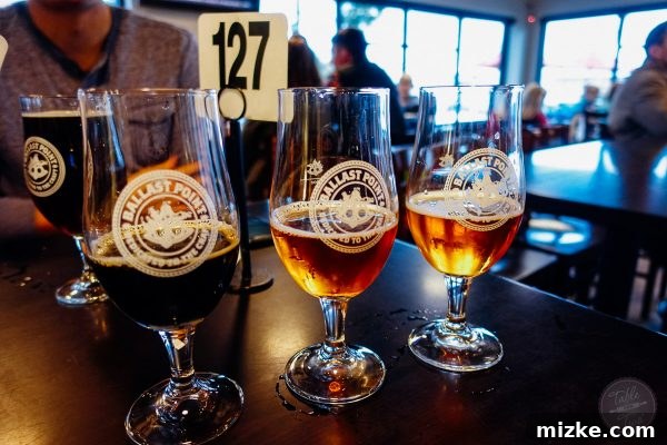 Enjoying a flight of craft beers at Ballast Point Brewery. la-san-diego-2015-tablefortwoblog-63