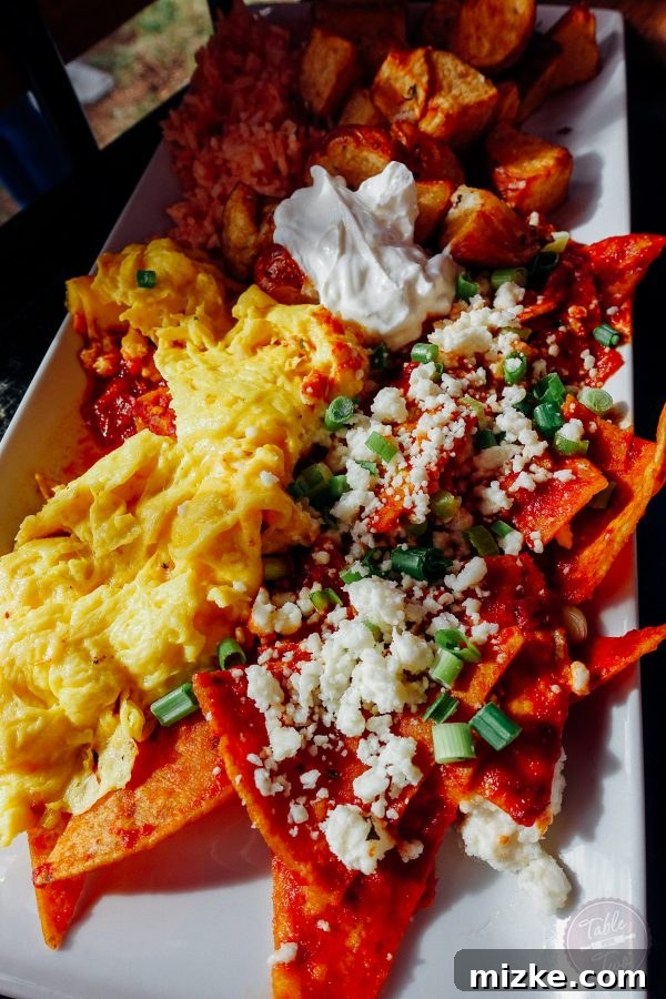 A close-up of the delicious Chilaquiles. la-san-diego-2015-tablefortwoblog-78