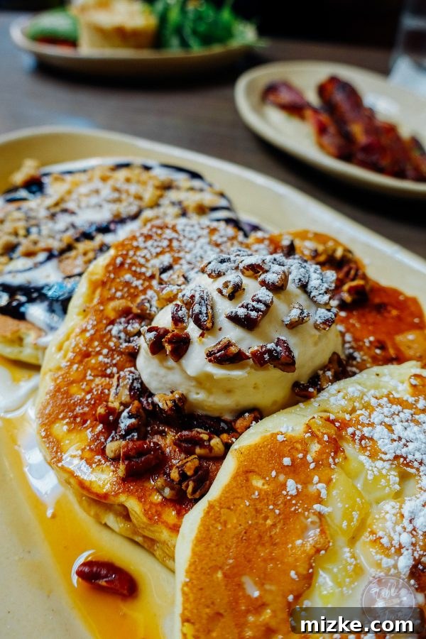 Detailed view of one of the delicious pancakes. la-san-diego-2015-tablefortwoblog-44