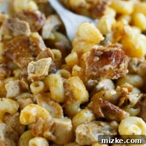 A classic creamy mac ‘n cheese dish that is amped up with flavor from incorporating Memphis-Style chicken throughout!