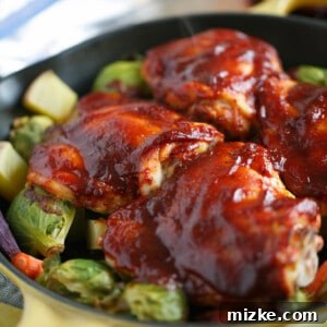 This easy one-skillet bbq chicken and vegetables dish is the perfect busy weeknight meal! One-skillet also means less dishes and we can all live with that!