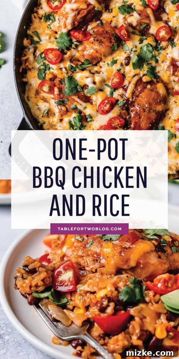 Weeknights are now made easier with this one-pot bbq chicken and rice dish that has loads of flavor and comes together super easily! #onepot #bbqchicken #chickenrecipe #chickendish #chicken #dinner #easydinner #easyrecipes #quickdinners #weeknightmeals Pin for later: Weeknights are now made easier with this one-pot BBQ chicken and rice dish that has loads of flavor and comes together super easily!