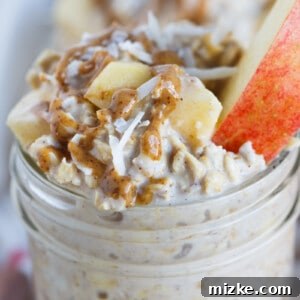 Delicious Apple Pie Overnight Oats, a no-bake breakfast bursting with fall flavors and perfect for busy mornings.