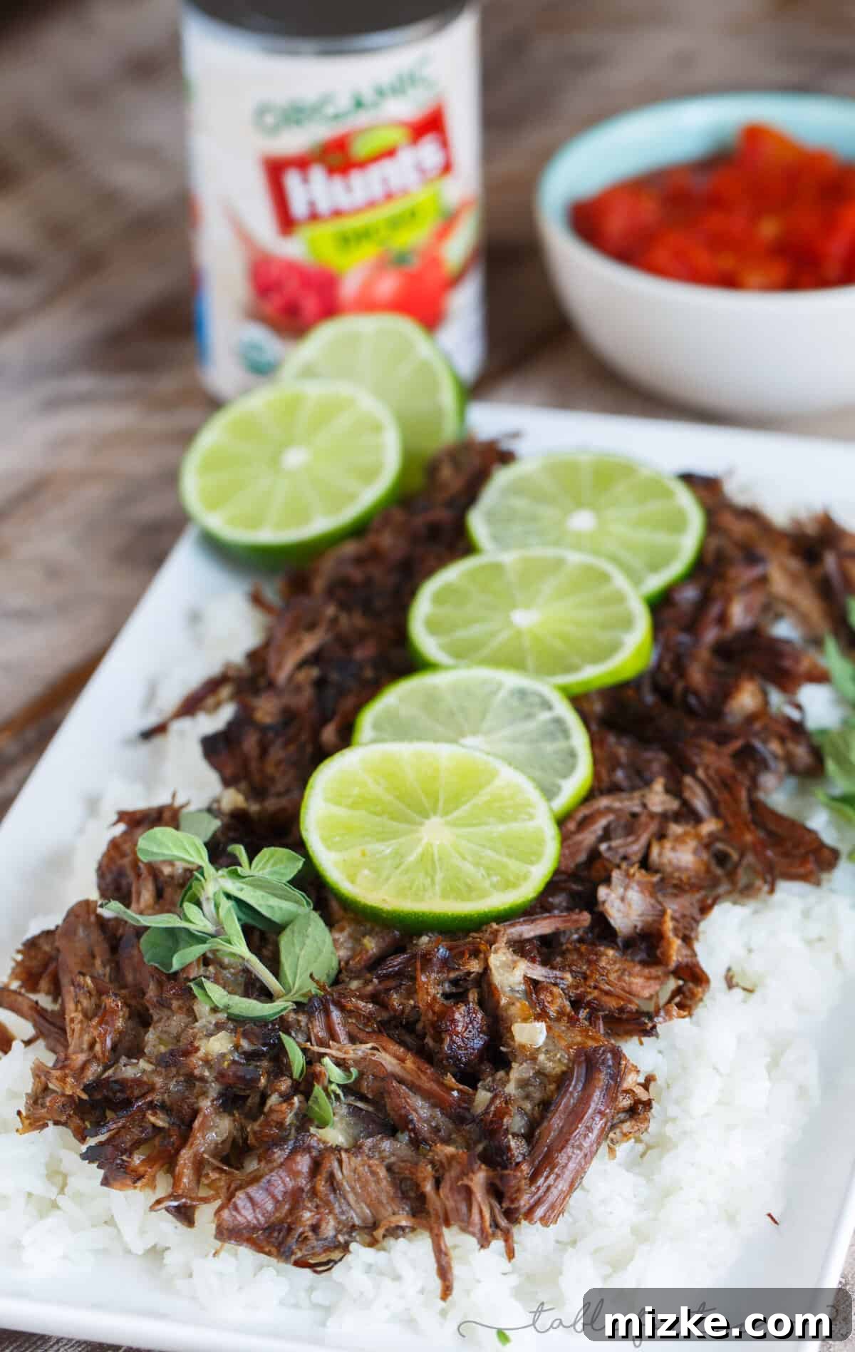 Zesty Mojo Slow-Cooked Beef and Rice 5 This slow cooker mojo beef and rice is an incredibly flavorful slow cooker meal that is melt-in-your-mouth delicious! Full of citrus flavor and a hint of spice! #HuntsDifference #ad