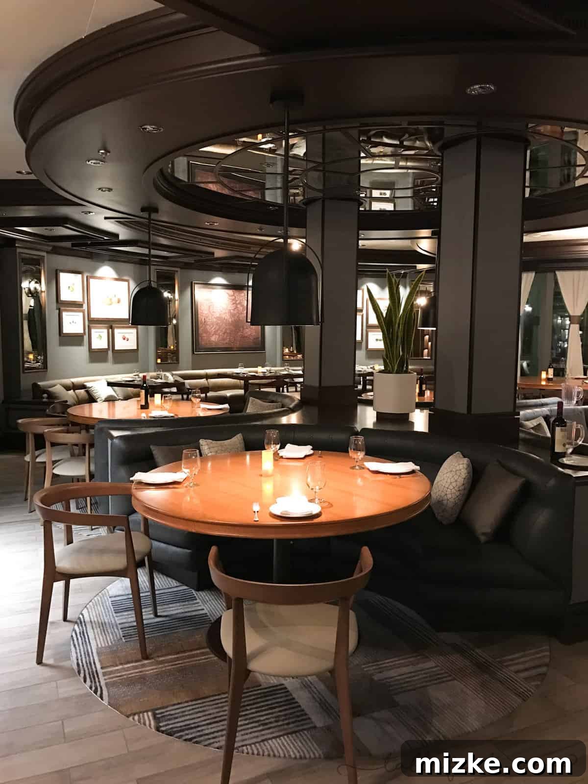Interior view of the elegant Share by Curtis Stone restaurant on Ruby Princess