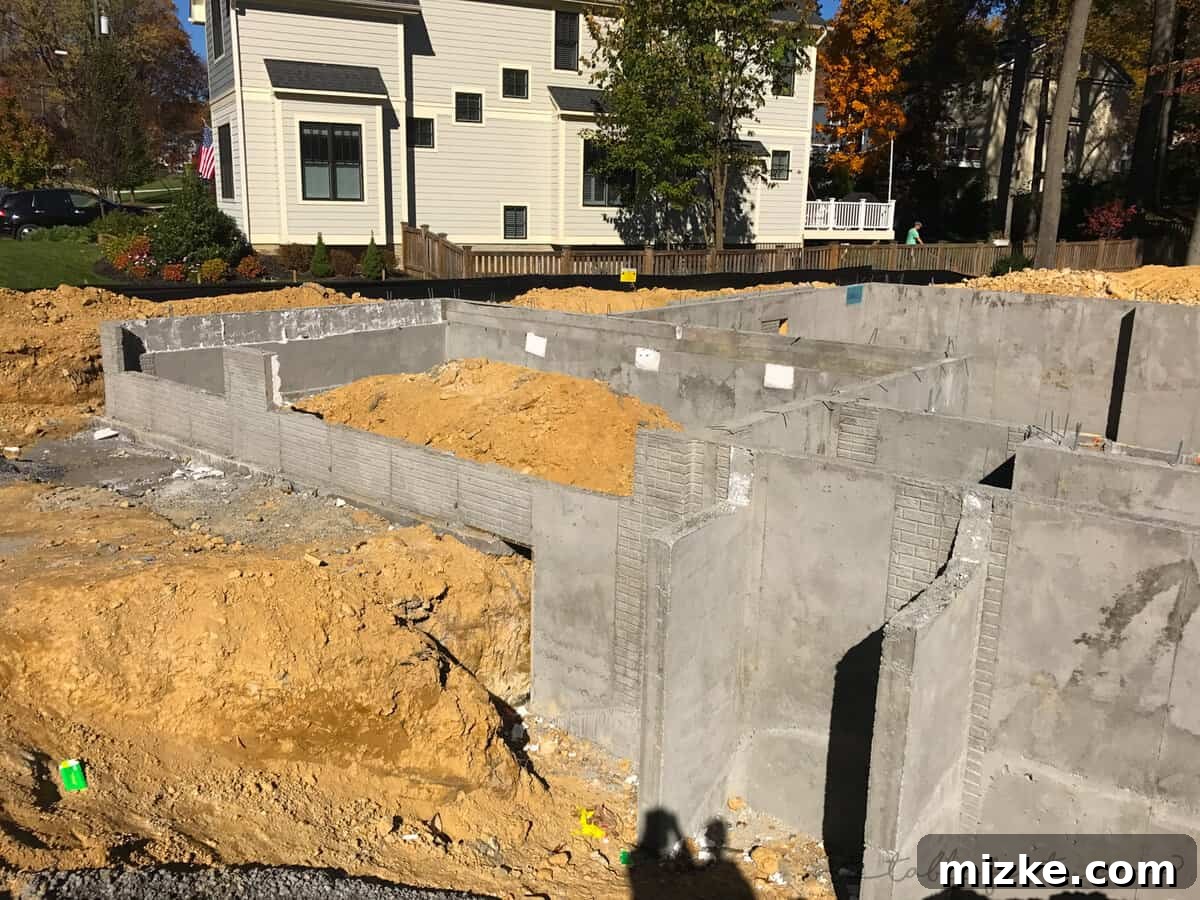 A Firm Foundation Set 3 New Home Progress: Foundation Walls Taking Shape with Concrete Pour