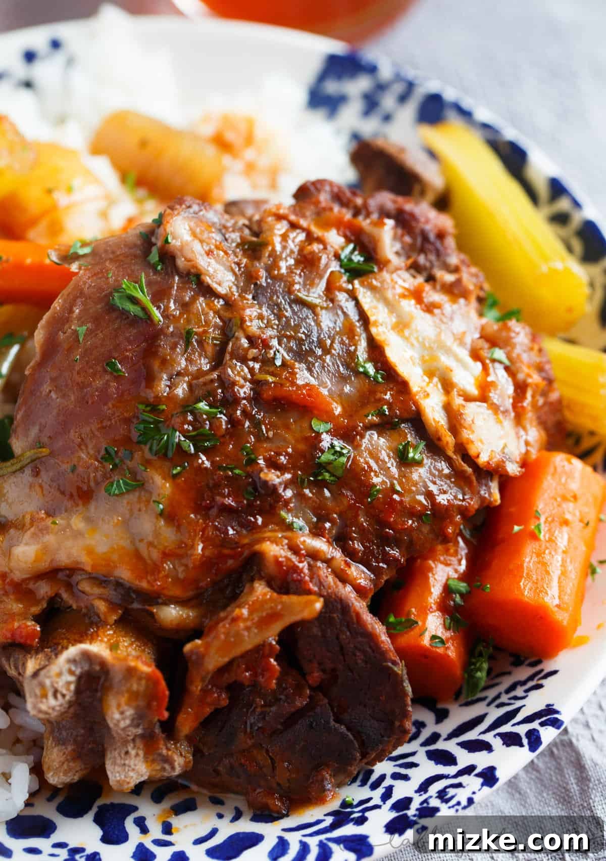Braised Osso Buco in the Slow Cooker 6 A perfectly portioned serving of slow cooker osso buco ready to be enjoyed.