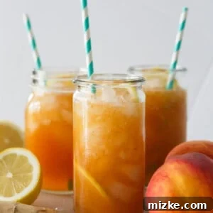 This vibrant lemon ginger peach spritzer is a perfect summer drink, fresh and refreshing, promising all-day sipping pleasure with perfectly paired flavors and easy preparation.