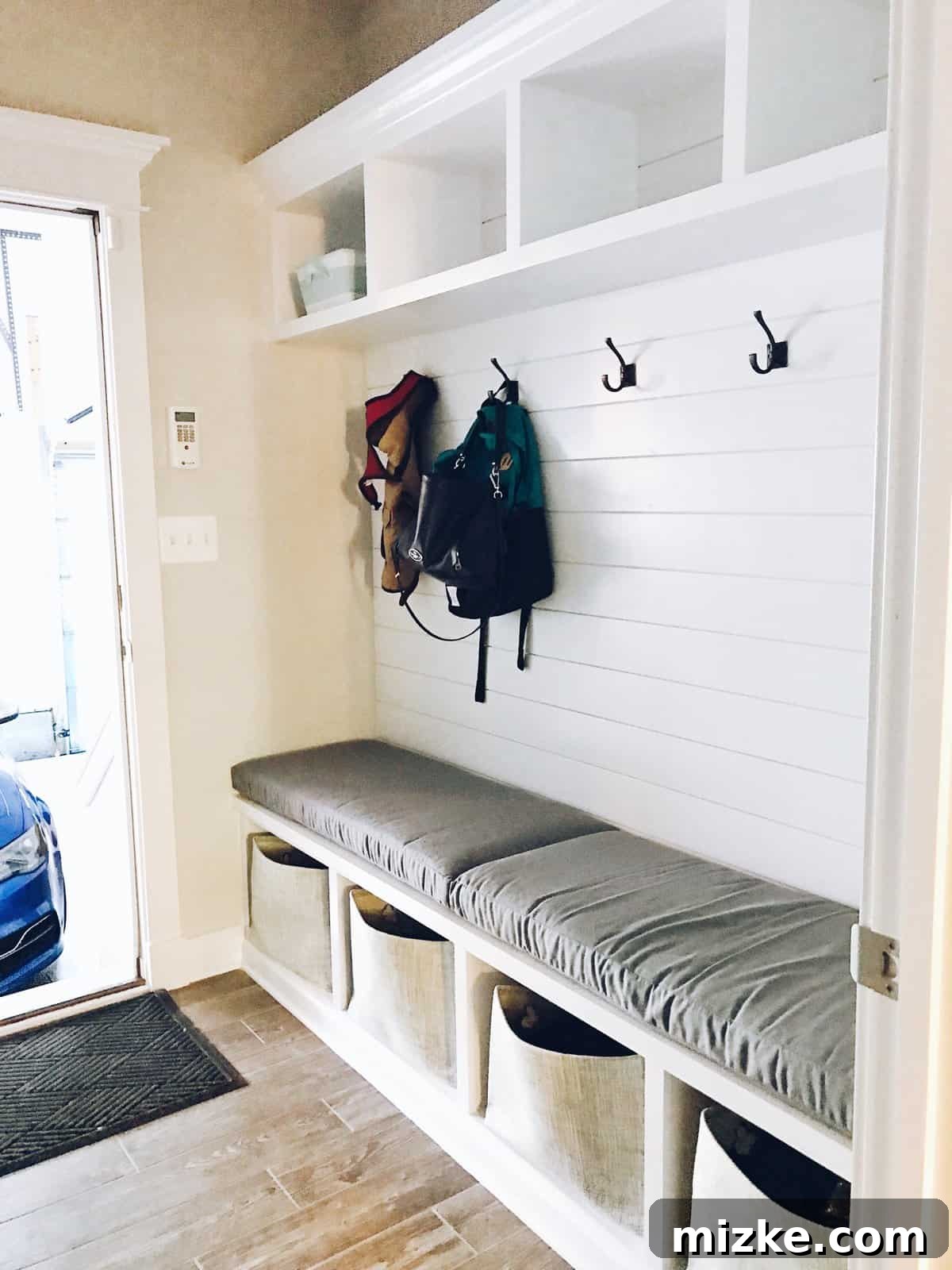Step Inside Our Living and Dining Space 9 Mudroom ideas for a bench and cubby system #mudroom