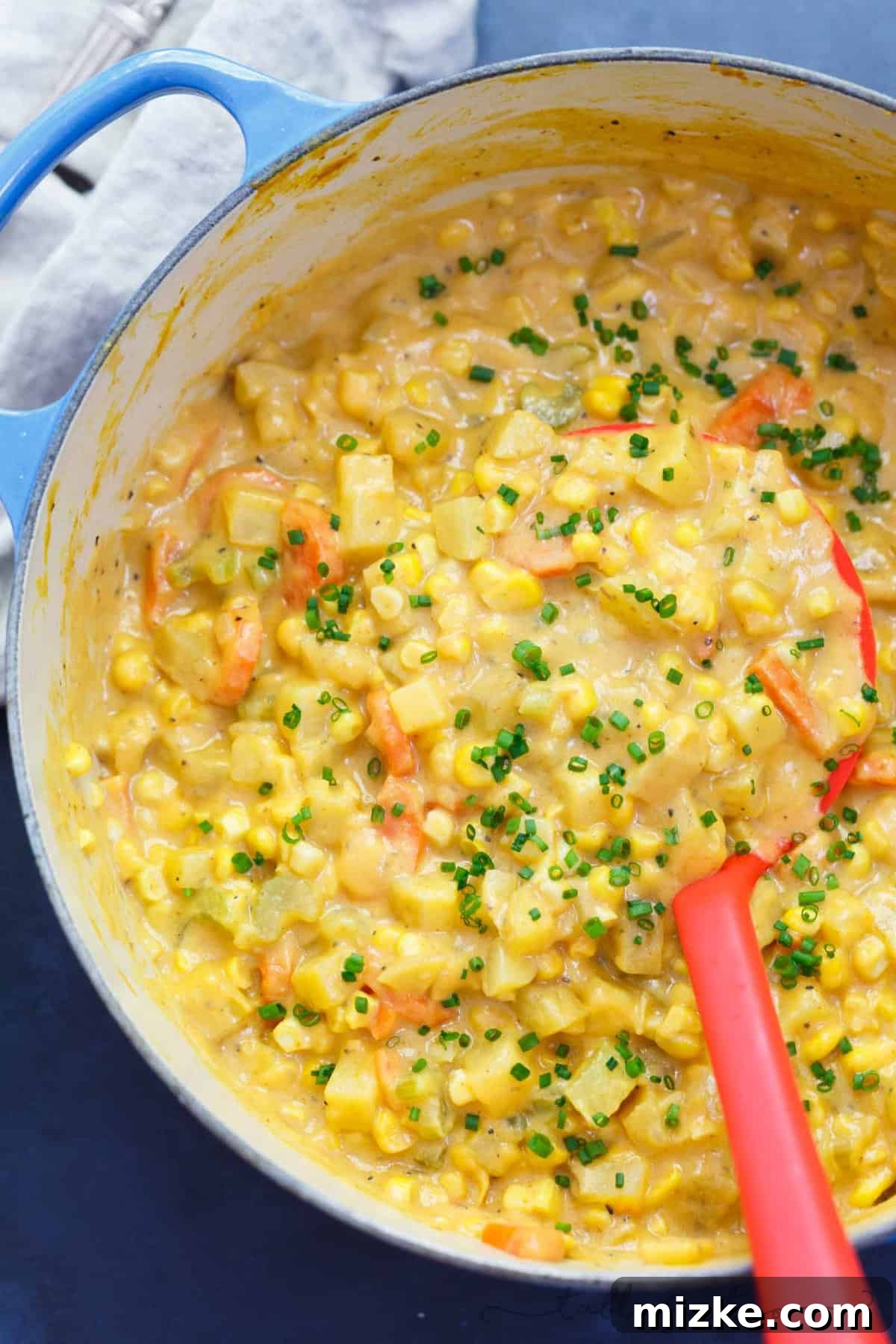 Golden Autumn Pumpkin Corn Chowder 2 A hearty and comforting corn and pumpkin chowder that will warm you right up! Super chunky and full of texture!