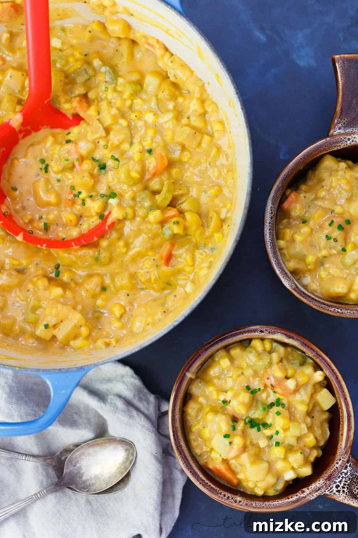 Golden Autumn Pumpkin Corn Chowder 4 A hearty and comforting corn and pumpkin chowder that will warm you right up! Super chunky and full of texture!