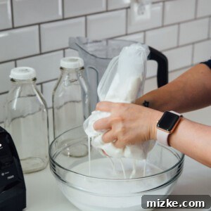 Making your own almond (milk) beverage at home is super easy and it seriously tastes so much cleaner and better than the store-bought kind. You know exactly what goes into it — almonds and water — and you can add additional flavors if you desire!