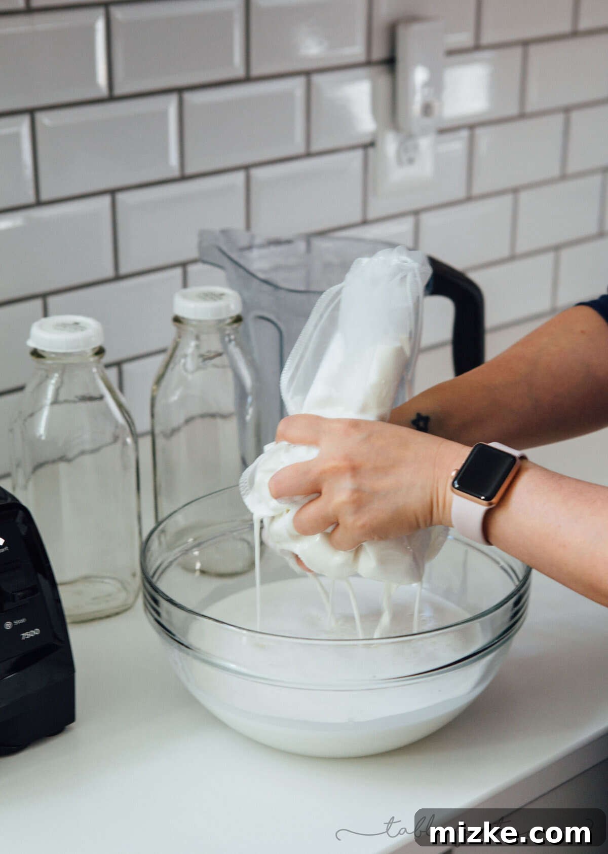 Making your own almond (milk) beverage at home is super easy and it seriously tastes so much cleaner and better than the store-bought kind. You know exactly what goes into it — almonds and water — and you can add additional flavors if you desire!