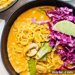 Delicious Coconut Curry Ramen, a perfect heartwarming dish for any cold day.
