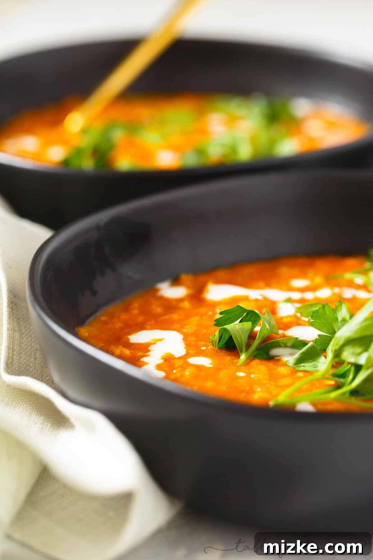 Creamy Instant Pot Coconut Curry Lentil Soup 4 A bowl of dried red split lentils, a key ingredient for the hearty Instant Pot soup.