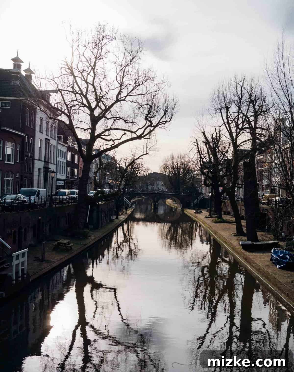 Utrecht: Discovering the Netherlands' Vibrant Heart 9 Utrecht's idyllic canal-side view, featuring elegant gabled houses and a peaceful waterfront, perfect for a European getaway.