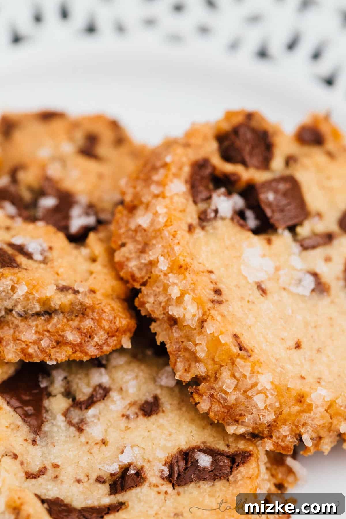 The smooth, buttery dough for salted shortbread chocolate chunk cookies, showcasing the perfect texture before adding chocolate. Essential for the ultimate shortbread experience.