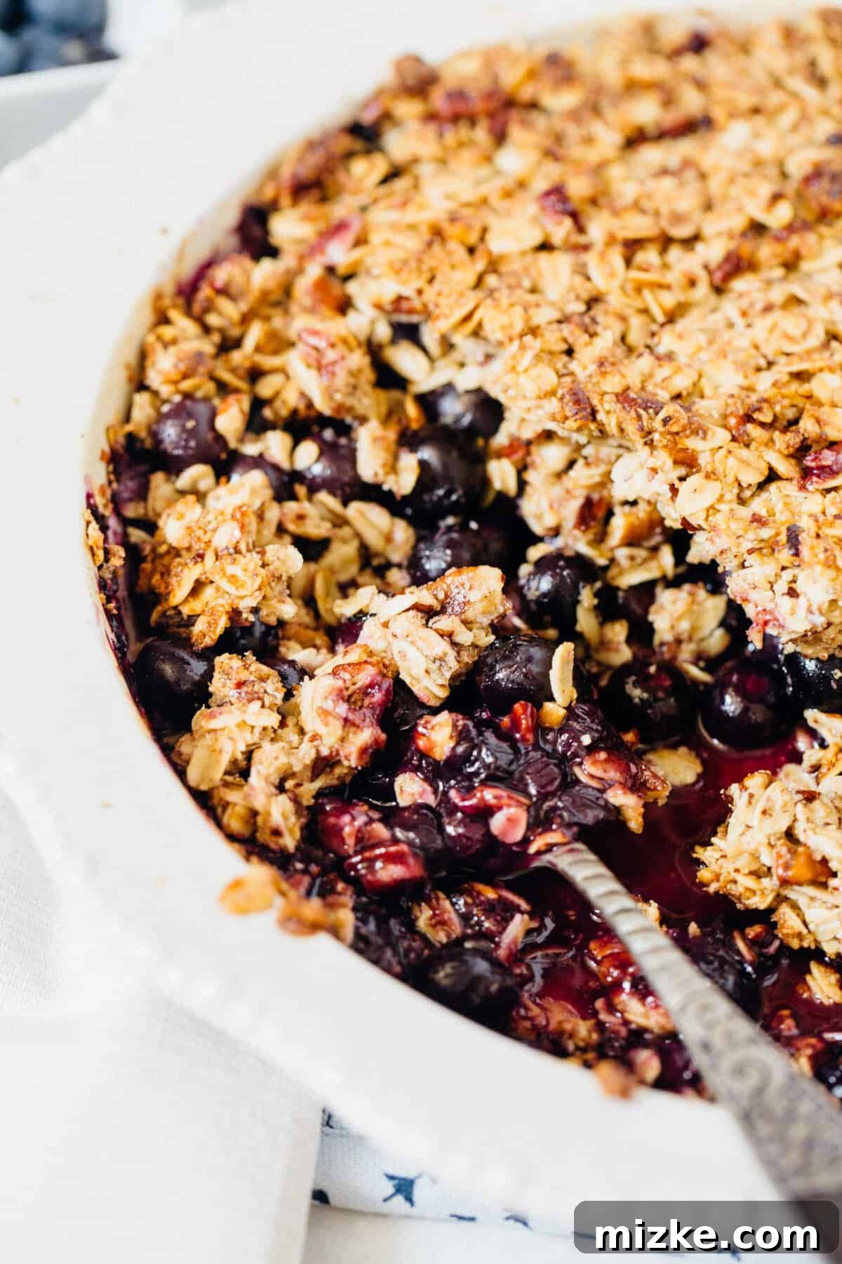 Effortless Blueberry Pecan Crumble: The Ultimate Dessert for Dinner Parties and Gatherings A beautifully baked blueberry pecan crumble, golden brown and bubbly, perfect for any occasion.
