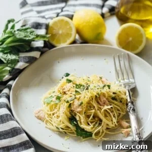 A refreshingly light yet bold and easy zesty pasta dish that uses canned tuna and lemon.