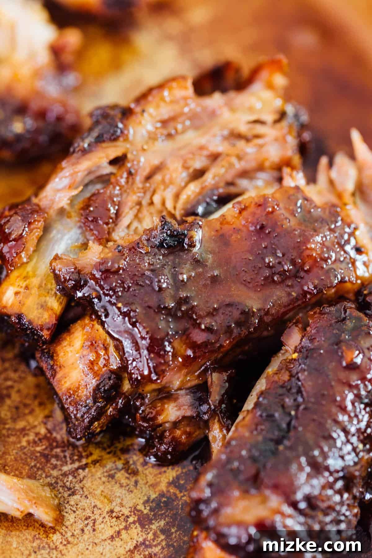 Serving Honey Butter Ribs Tender oven-baked honey butter ribs ready to be served, a perfect main course for any meal or party.