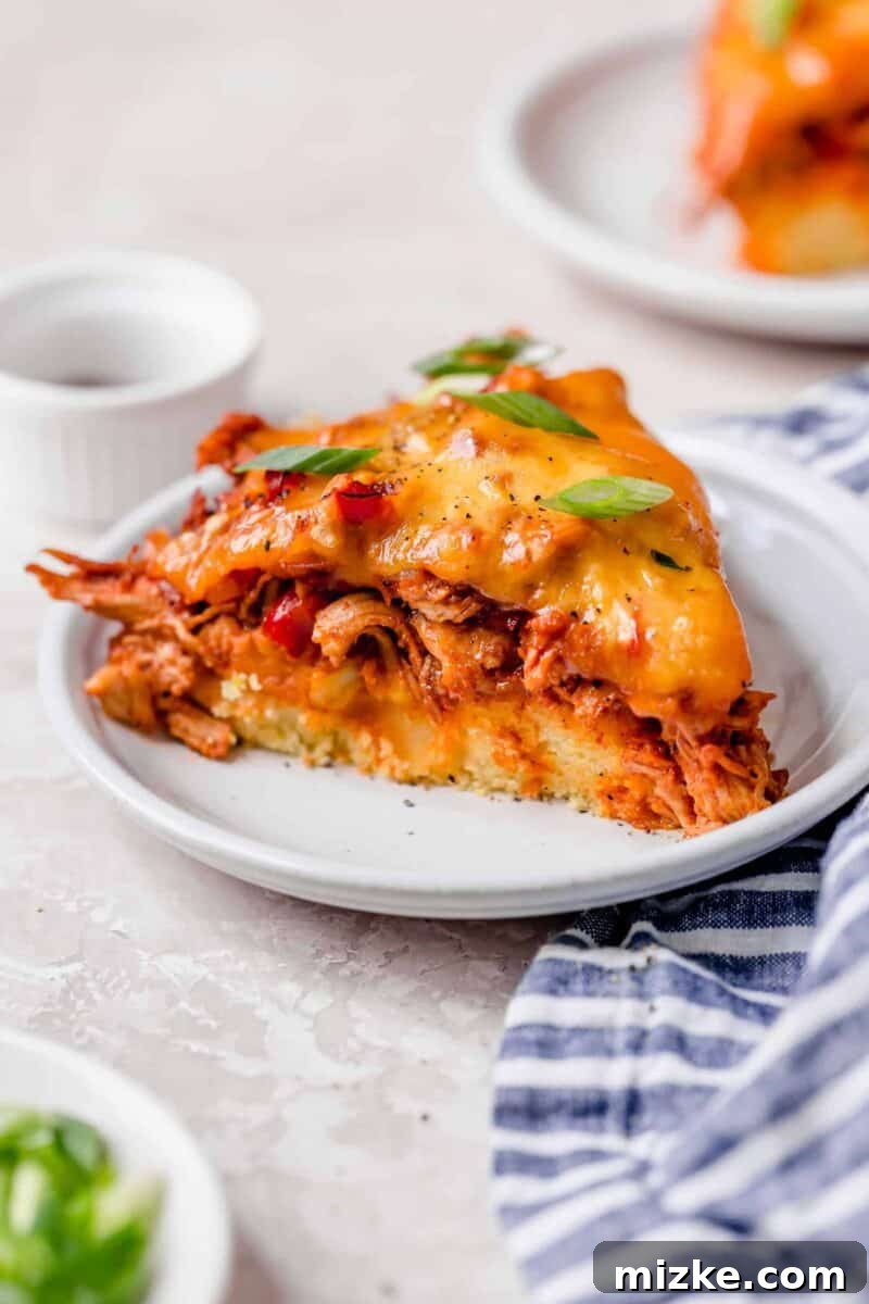 Smoky BBQ Chicken Cornbread Delight 2 This bbq chicken cornbread pie is basically a complete meal of everything you want! You will be back for slice after slice!