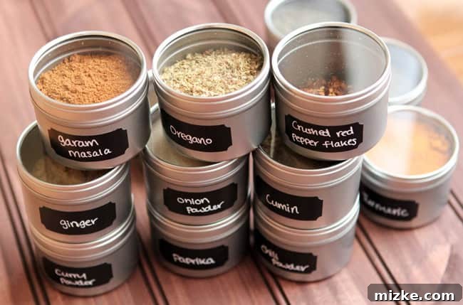 Brilliant DIY Spice Organization Ideas 3 Close-up of spice tins before labeling