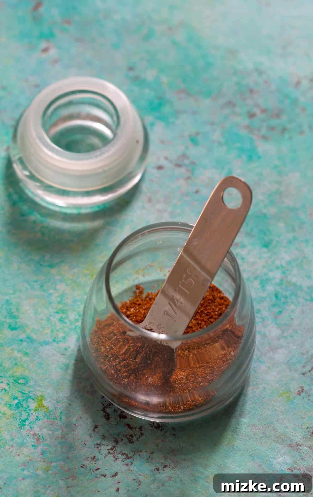 Why settle for pre-packaged fajita seasoning when you can easily create your own at home? Enjoy a healthier alternative, free from unwanted additives, and tailor the flavor exactly to your preferences! Spoon inside a glass jar of homemade fajita seasoning