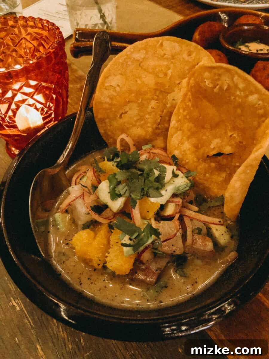 DC Date Night: True North 5 Aguachile dish, a vibrant seafood platter served at Compass Rose