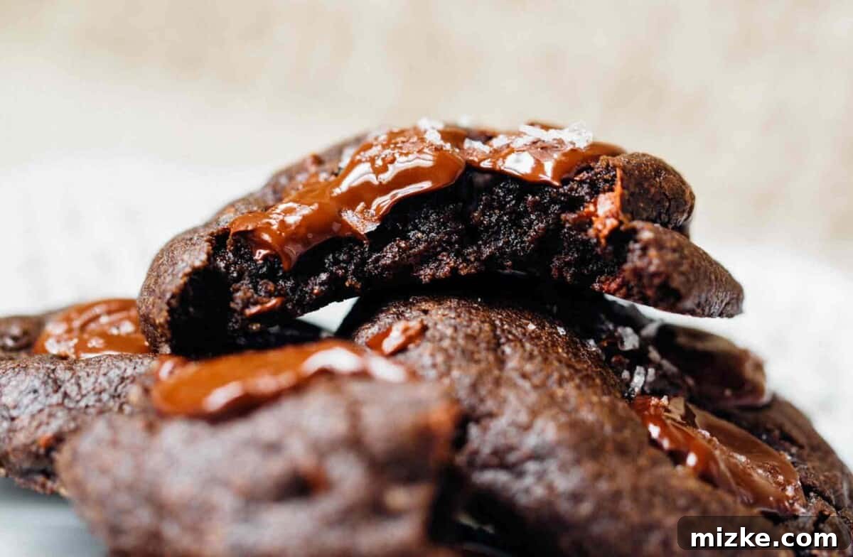 These soft dark chocolate and cherry cookies are a decadent treat! Tart, sweet, and salty are the prominent flavors of this crazy good cookie!