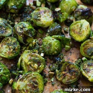 Pistachio Pesto Brussels Sprouts ready to eat