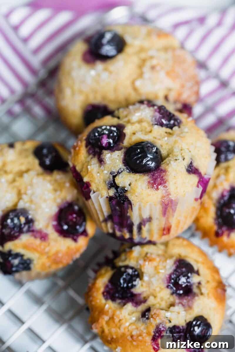 Fresh blueberries lightly dusted with flour in a small bowl, showcasing the technique to prevent them from sinking in muffin batter.