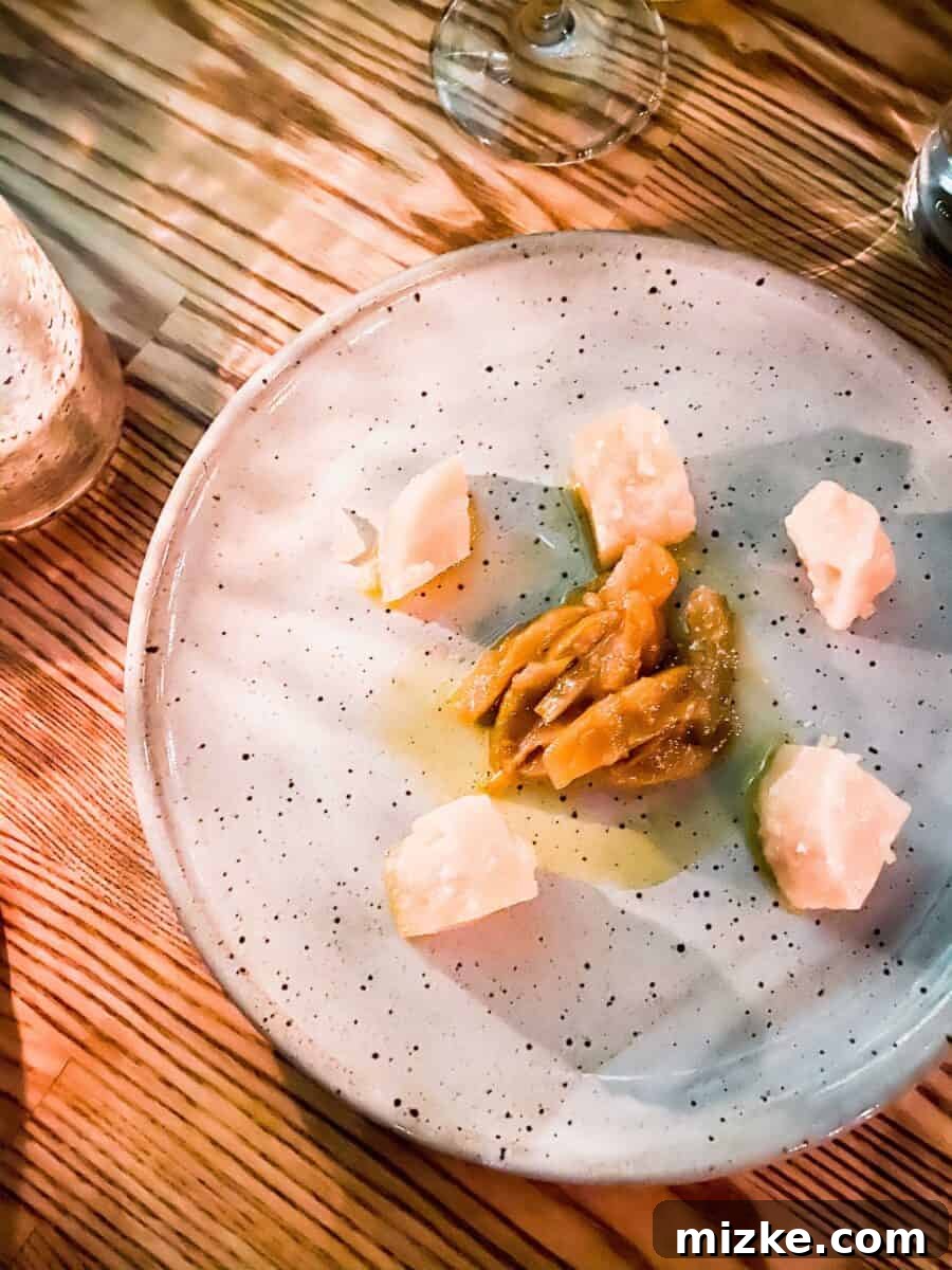 DC Date Night: Gala of Hearts 6 The elegant presentation of 36-month aged Parmesan cheese paired with fresh orange slices at Reveler's Hour.