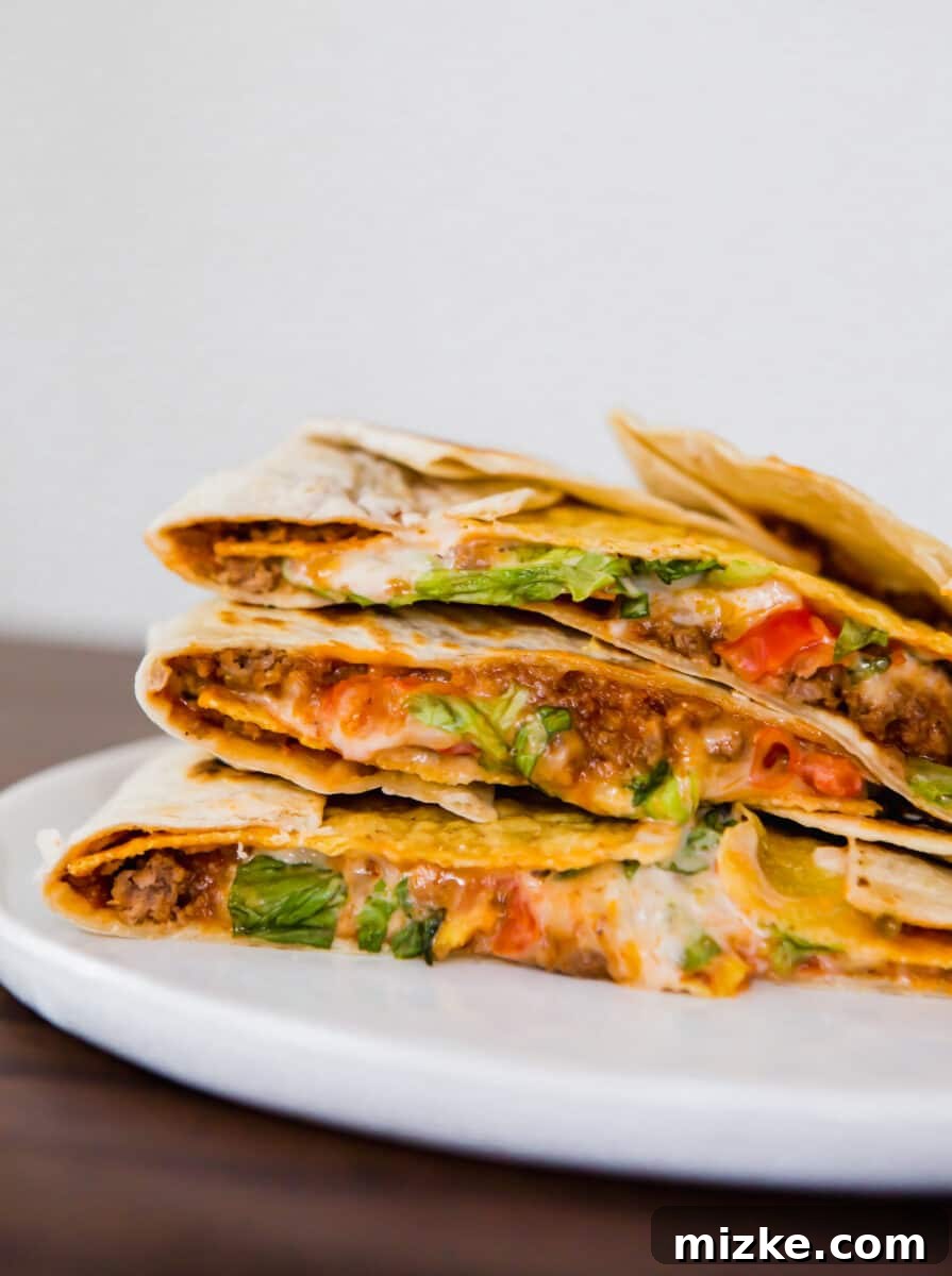 Crunchwrap Perfection Homemade Style 4 This homemade Crunchwrap Supreme recipe is going to satisfy all your Taco Bell cravings! It's filled with meaty, cheesy, crunchy goodness!
