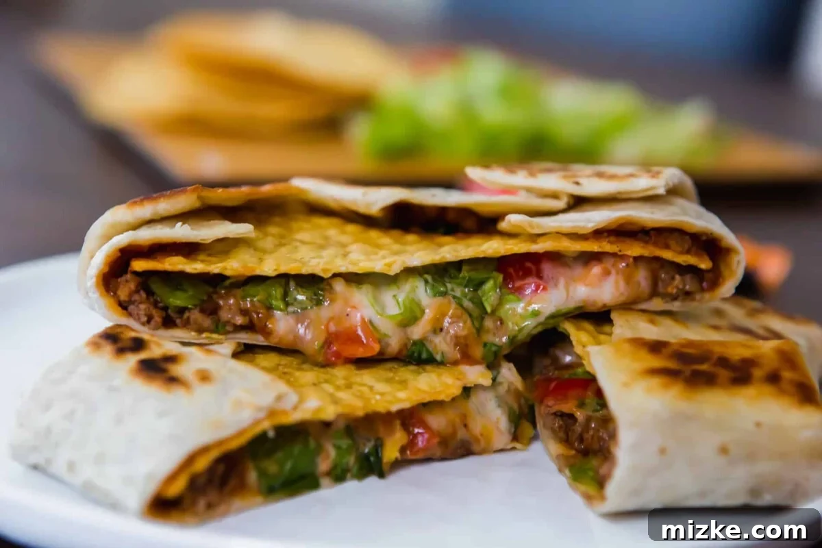 Crunchwrap Perfection Homemade Style 5 This homemade Crunchwrap Supreme recipe is going to satisfy all your Taco Bell cravings! It's filled with meaty, cheesy, crunchy goodness!