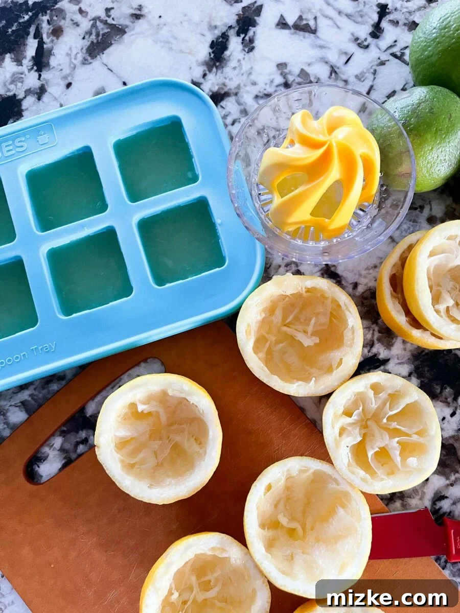 Capture Fresh Flavor: Freezing Herbs and Citrus 6 A hand holding a Souper Cube tray filled with frozen herb cubes