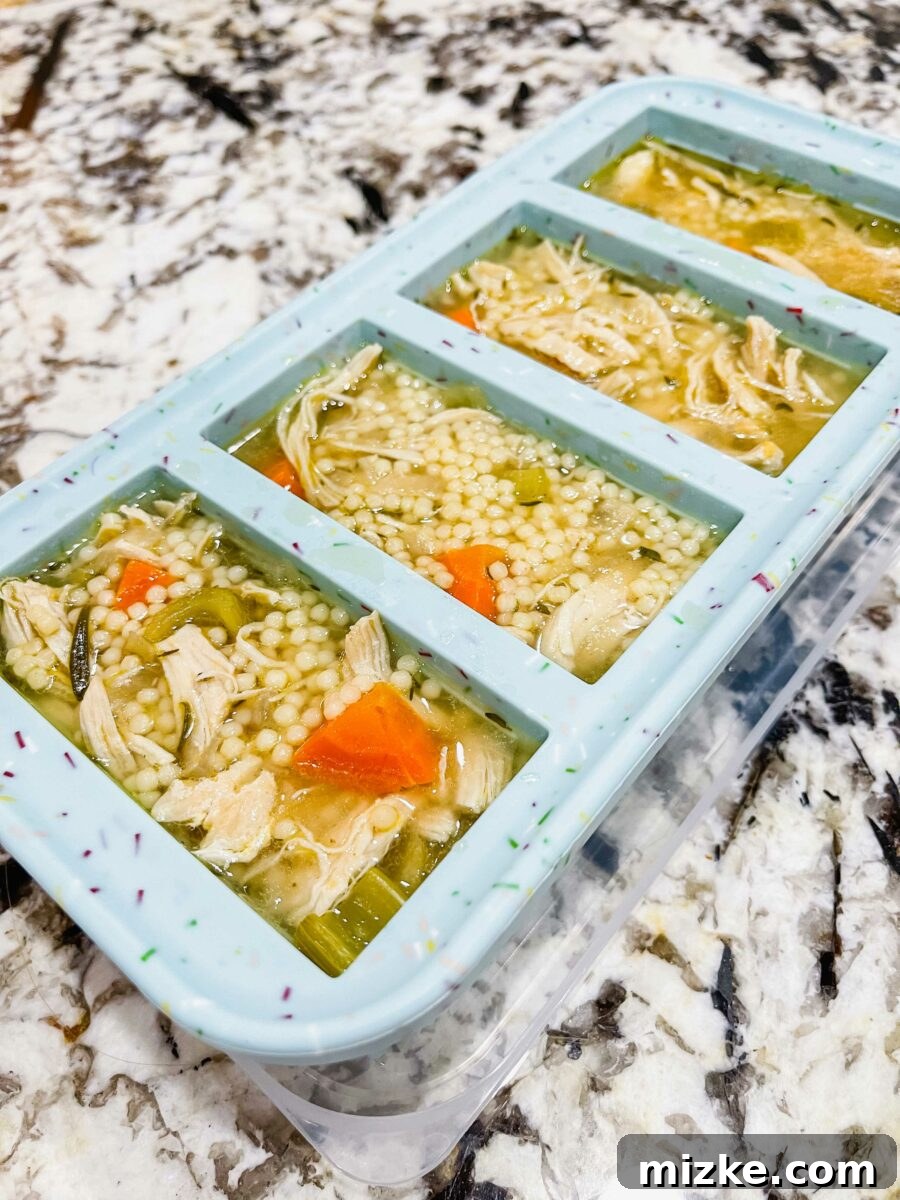 Capture Fresh Flavor: Freezing Herbs and Citrus 7 Various sizes of Souper Cubes trays filled with frozen ingredients like soup and herbs
