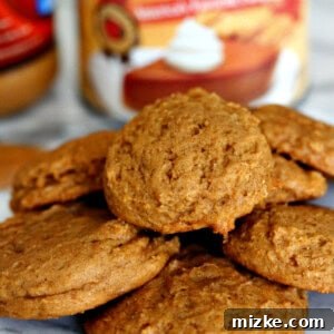 Spiced Pumpkin Peanut Butter Cookies 5 A close-up of a perfectly baked pumpkin peanut butter cookie