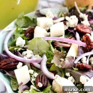 Crisp Pear & Creamy Blue Cheese Salad with Candied Pecans 4 Close-up of the Pear, Blue Cheese, and Candied Pecan Salad