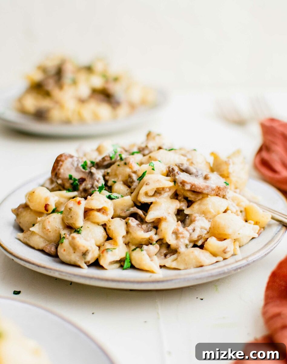Baked Four Cheese Beef Stuffed Shells 6 Pasta is topped with fresh parsley.