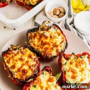 Spinach and Ricotta Stuffed Peppers recipe image.