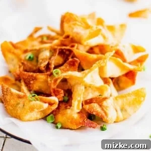 Finished crab rangoon ready to be served.